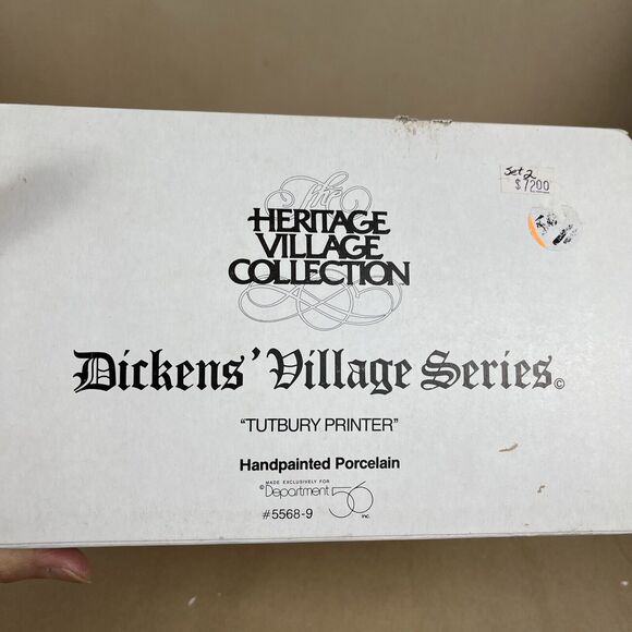 Dept 56 Dickens Village‎ Tutbury Printer #5568-9 Porcelain 1990 w/box New Other - Picture 11 of 11